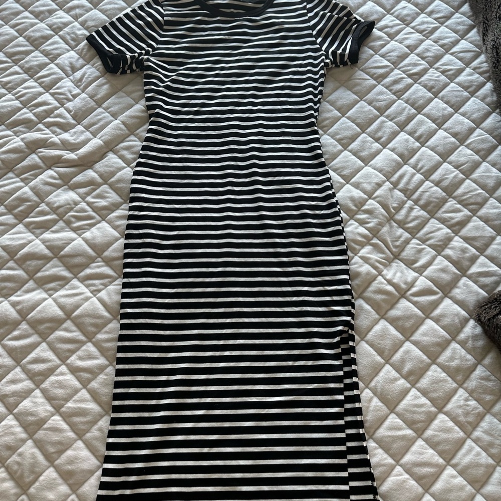 Striped Black and White Women's Dress